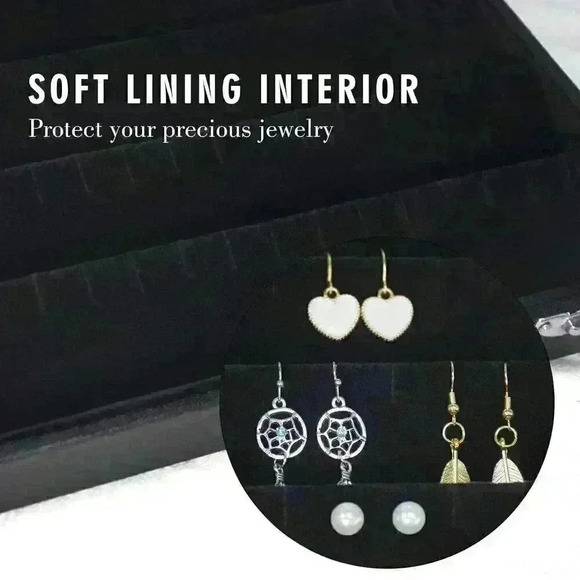 Siveit Earring Organizer Tray Velvet Earring Display Organizer Storage Box Premi - Picture 6 of 6